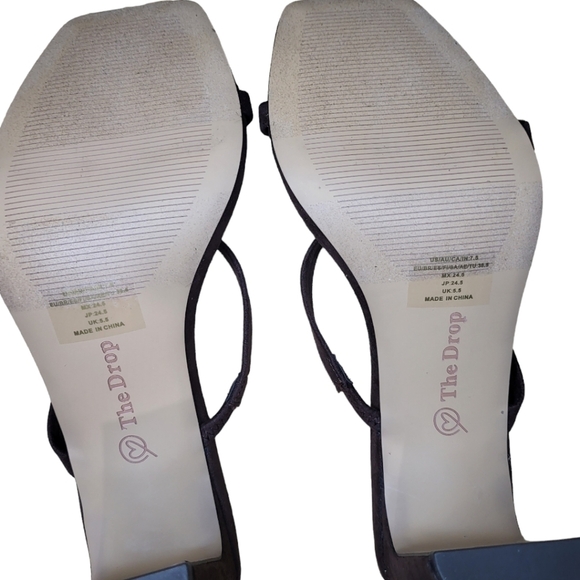 The Drop Avery Square Toe Heeled Sandles Color Coffee Bean Size 7.5 NWOT - Picture 8 of 9